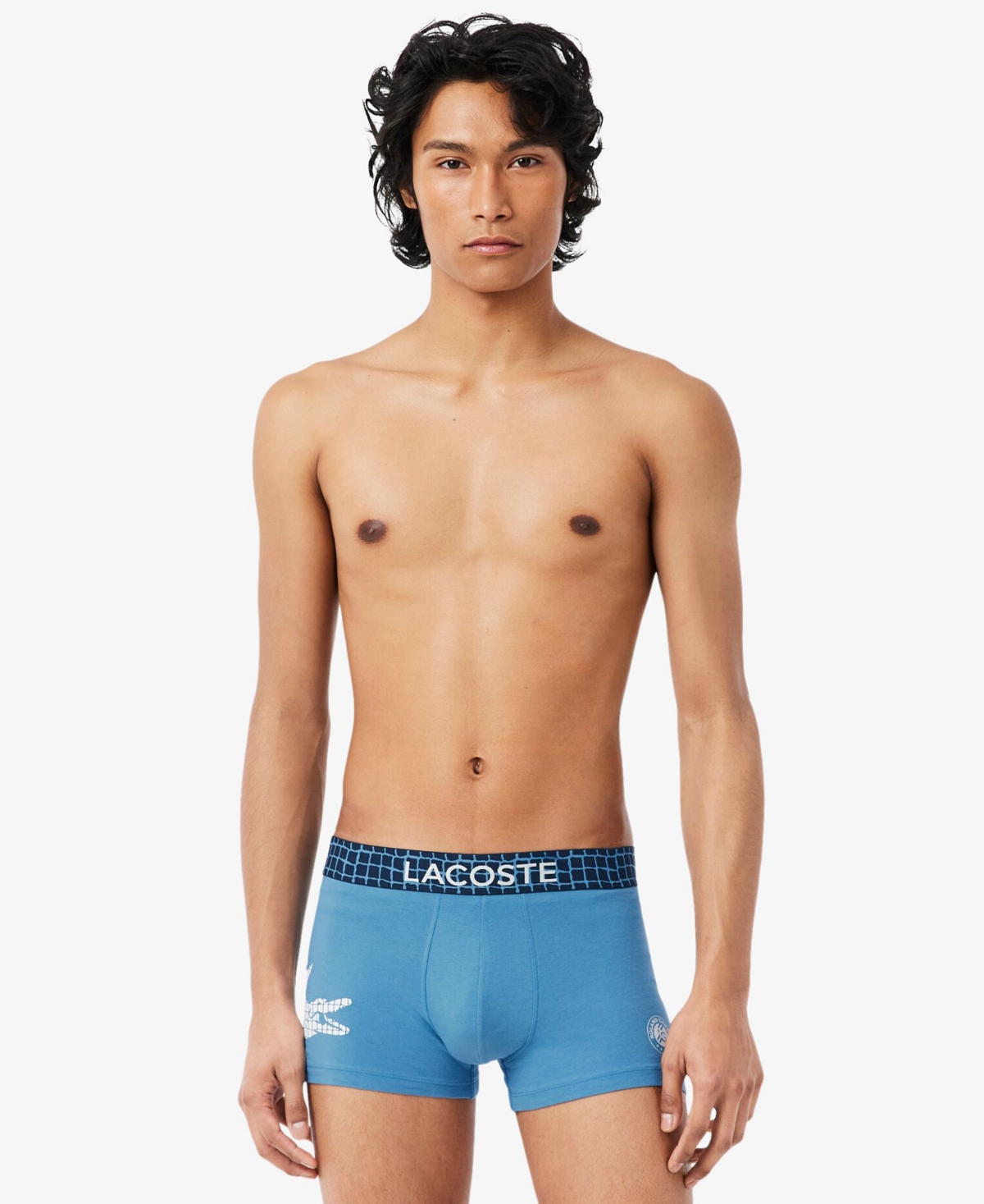 Lacoste Men's Big Croc Logo Trunks, 3-Pack