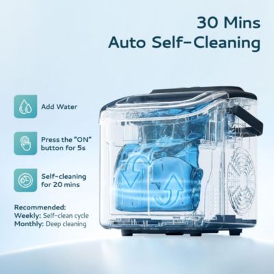 8.5 in. 26 lb. Bullet Ice Portable Countertop Ice Maker in Black with Auto-Cleaning