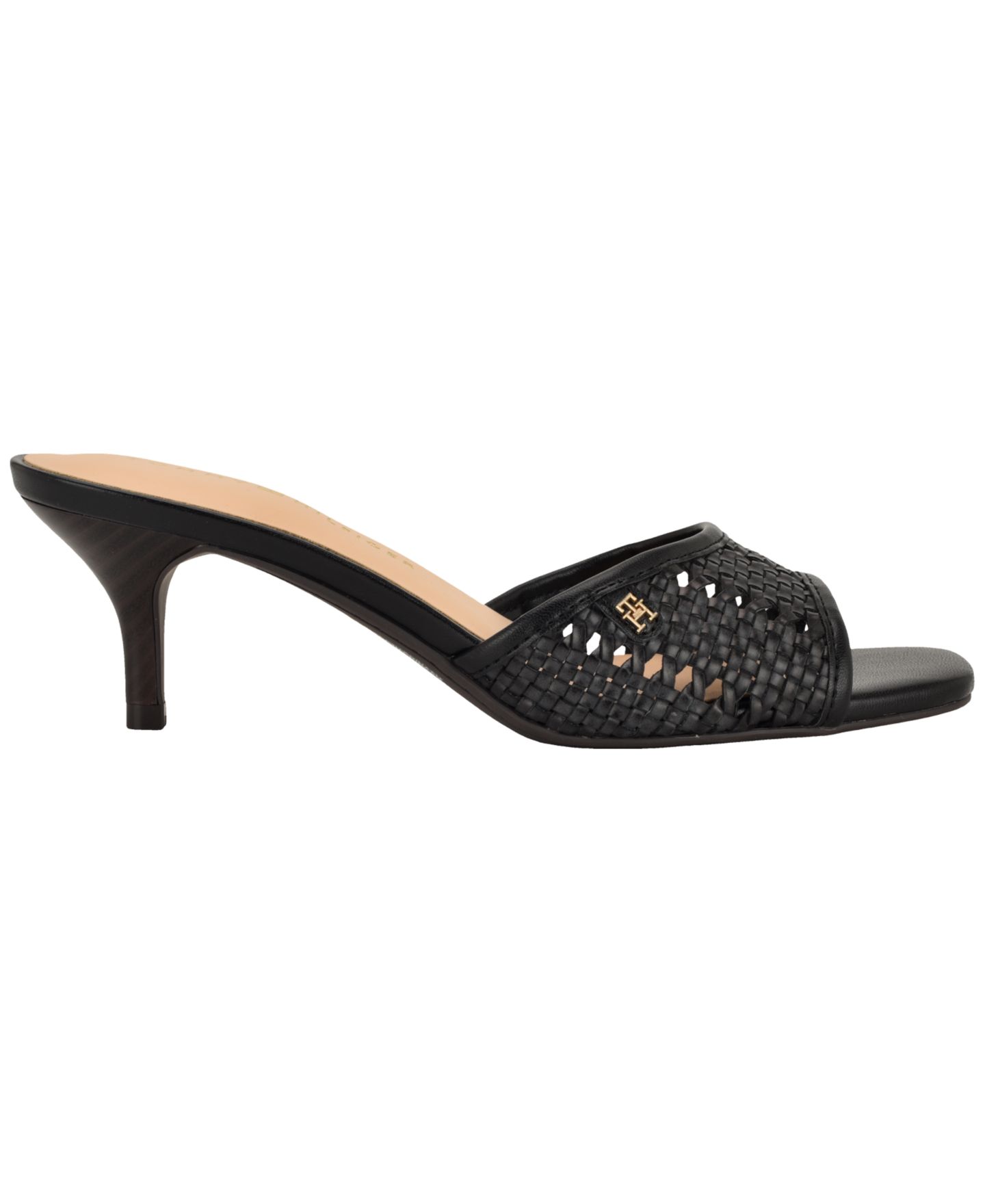 Женские сандалии Tommy Hilfiger Claihre Woven Kitten Heel Sandal, цвет: Чёрный — фото 2