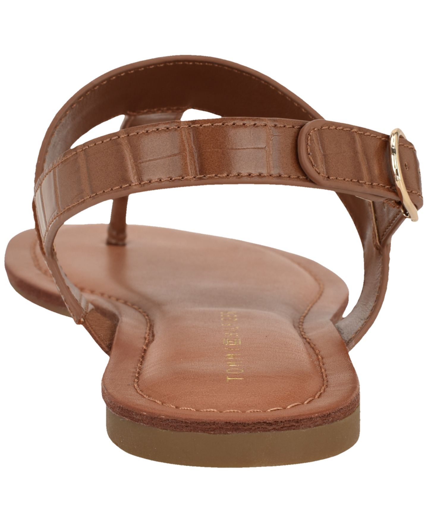Женские сандалии Tommy Hilfiger Lenian T-Strap Flat Slingback Sandal, цвет: Коньячный — фото 3