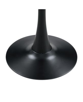 Round Dining Table, 23.6" Tulip Table with Thickened Top & Metal Pedestal, Mid Century Modern Bistro (Faux Marble)