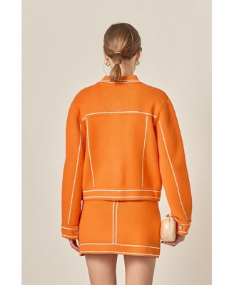 Women's Denim-Look Knit Cardigan