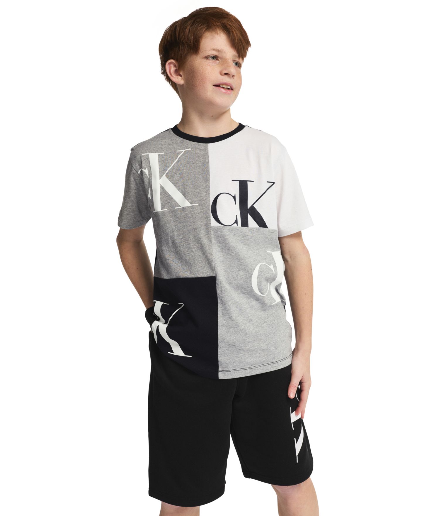 Шорты Calvin Klein CK Graphic Knit Pull-On для мальчиков, цвет: Чёрный — фото 2
