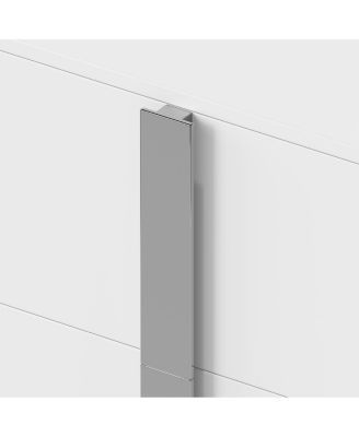 Modern End Table with Drawers & Mirrored Handles