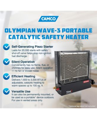 Olympian Wave-3 Portable Catalytic Safety Heater for RV Use, 3,000 BTU
