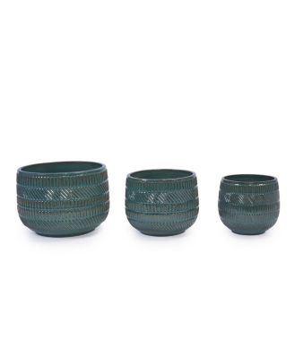 Handmade Deep Ceramic Planter Set of 3