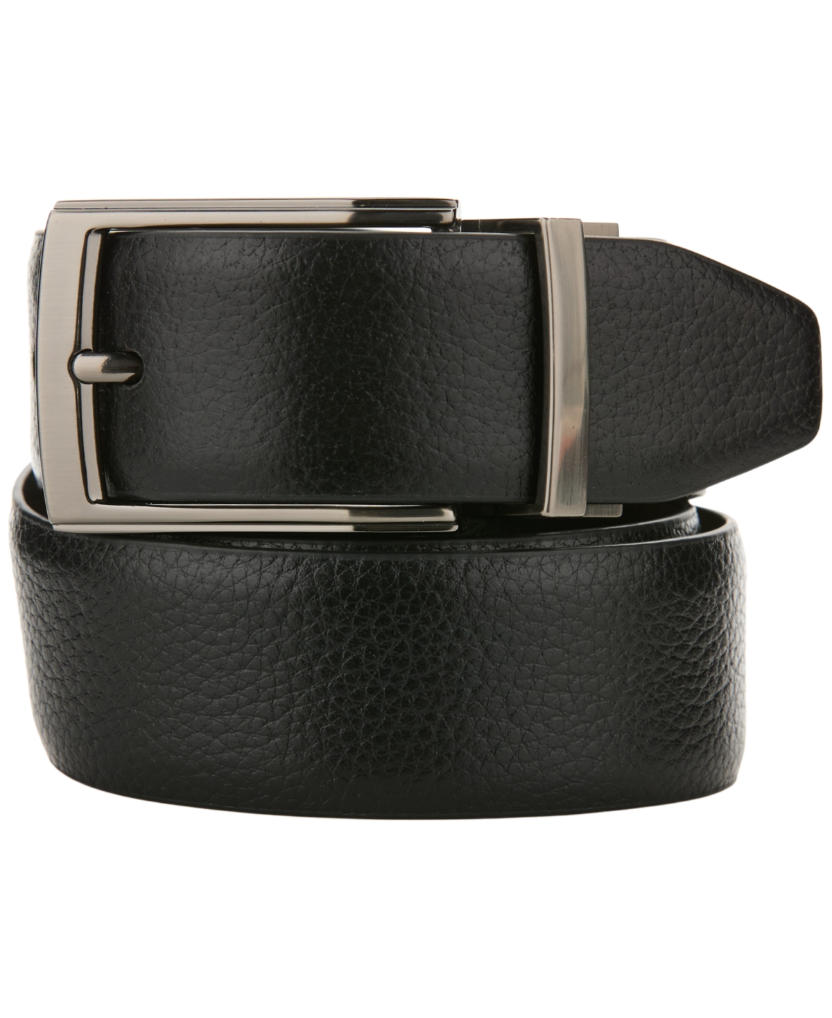 Perry Ellis Portfolio Reversible Leather Bent Wire Buckle Belt - BLK20