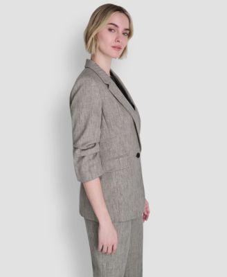 Petite Notch Collar One Button Jacket