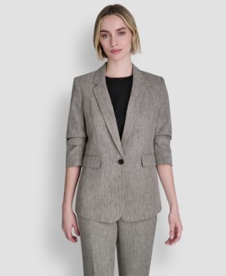 Petite Notch Collar One Button Jacket