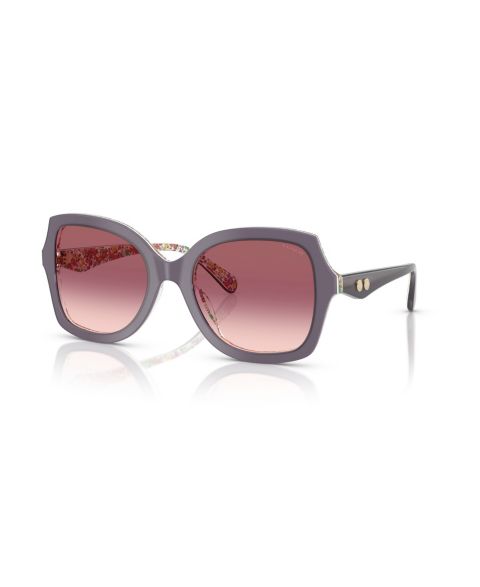 Женские солнцезащитные очки Coach Butterfly Sunglasses, CW225 HC8410U, цвет: Фиолетовый / С принтом