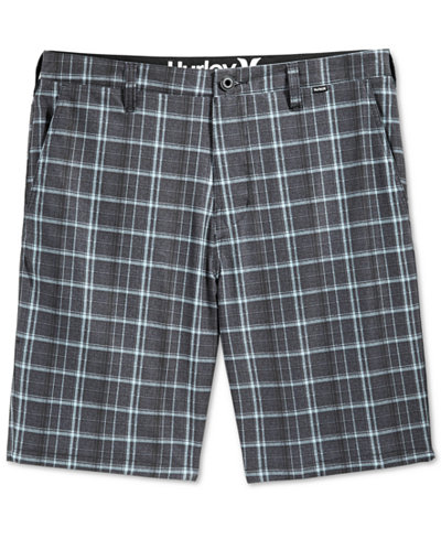 Hurley Men's Davis Flat-Front Plaid Shorts