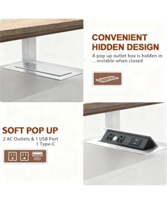 Drawer End Table with Charging Station for Living Room and Bedroom