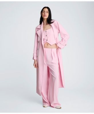 Women's Long-Sleeve Notch Collar Trench Coat