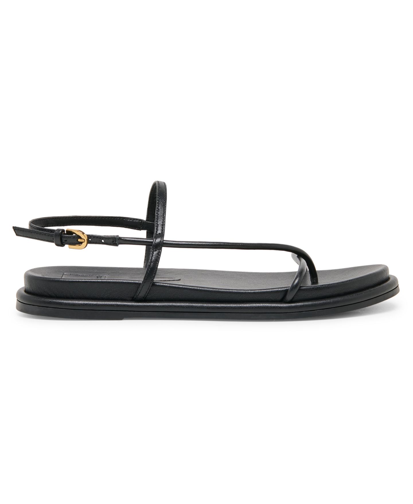 Женские сандалии Dolce Vita Dom Strappy Round Toe Footbed, цвет: Чёрный кожаный — фото 2
