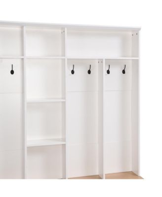  Wide Hall Tree with Storage Bench, Shoe Cabinet & Coat Rack