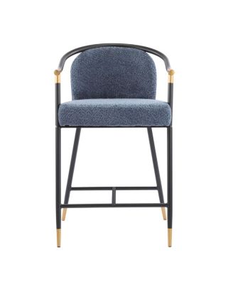  26" H Upholstered Counter Stool with Metal Frame (Set of 2)