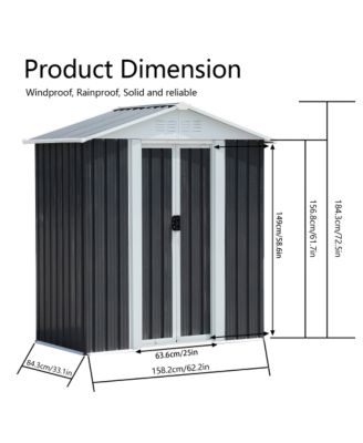 Outdoor Storage Shed With Aluminum Alloy Frame With Base