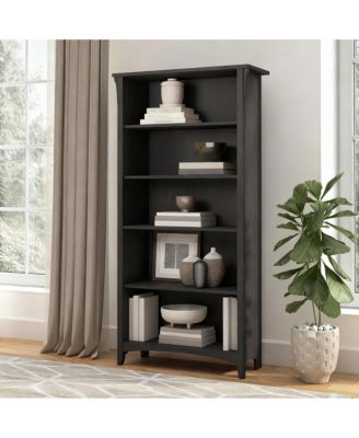 Tall Bookshelf with Adjustable Shelves for Home Office or Living Room