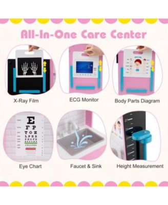 Kids Wooden Medical Center Doctor Playset with Exam Area