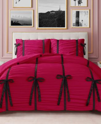 Amelie Velvet Bows Ruched 3-Pc. Comforter Set, Full/Queen