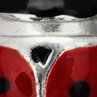 Sterling Silver Rhodium-plated Red Enamel Lady Bug Lever Back Earrings