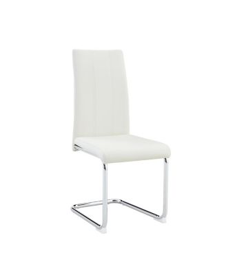 Streamdale 4-Pack PU Upholstered Dining Chairs with Chrome Legs