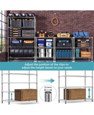 5-Tier Utility Shelving Unit, Steel Storage Organizer Wire Rack for Garage, Home