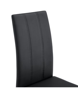 Streamdale 2-Pack Black PU Upholstered Dining Chairs with Gold Legs