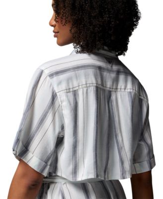 Women’s Striped Short-Sleeve Shirt Dress