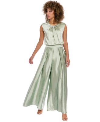 Women's Tucked Beaded Neckline Sleeveless Top