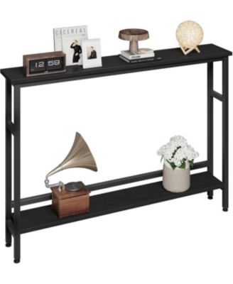  Sofa Table, 2 Tier Skinny Console Table with Adjustable Shelf, Slim Behind Couch Table for Living Room