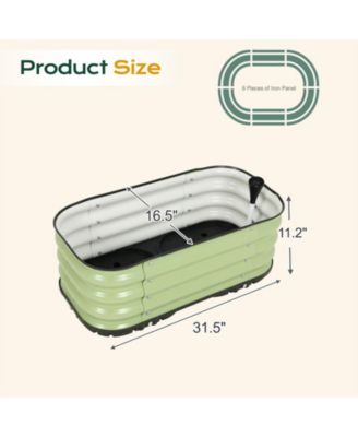 Galvanized Raised Garden Bed 31.5'' Self-Watering Planter Box with Drainage Plug and Water Reservoir for Indoor & Outdoor Gardening
