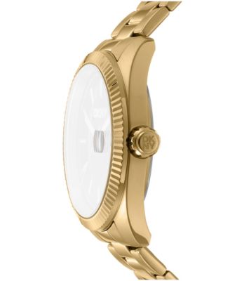 Men's Date Dark Green Dial Gold-Tone Stainless Steel Bracelet Watch, 40mm