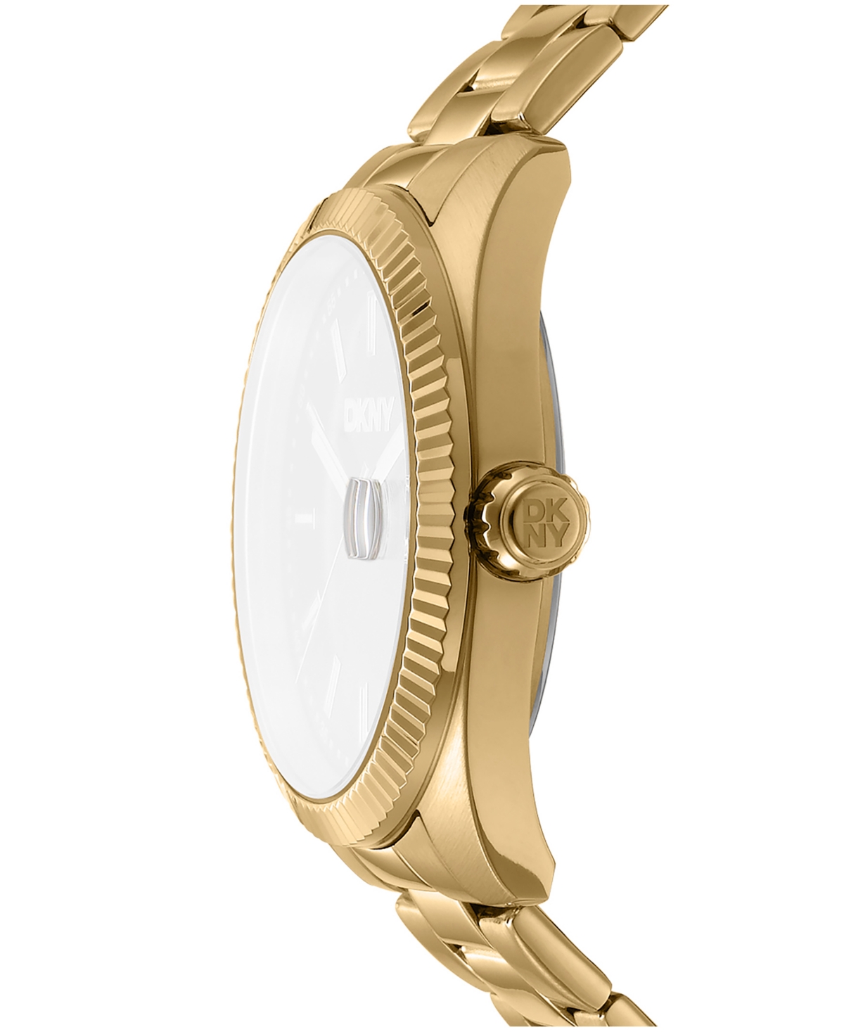 Dkny Men's Date Dark Green Dial Gold-Tone Stainless Steel Bracelet Watch, 40mm