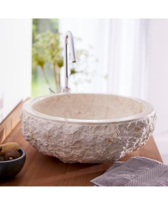 Genuine Marble Hand-carved Design Rustic and Smooth Washbasin