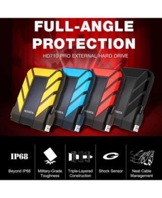 HD710 Pro 2TB USB 3.1 IP68 Waterproof/Shockproof/Dustproof Ruggedized External Hard Drive, (AHD710P-2TU31-CBK)