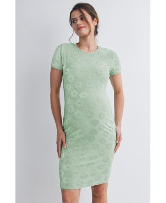 Maternity Floral Bodycon Short Sleeve Dress