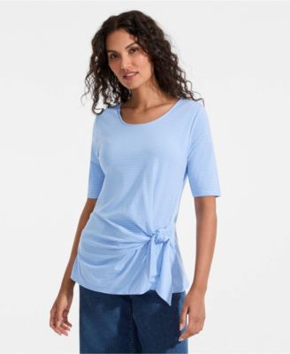 Women's Lightweight Jersey Tie Front Top