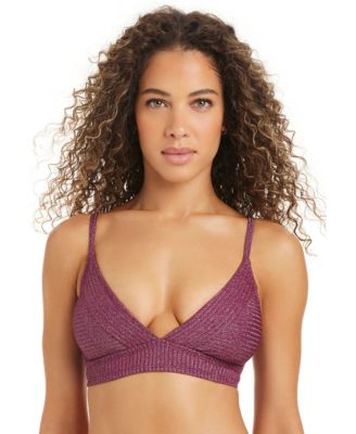 Women's Rib & Shine Over-The-Shoulder Swimsuit Bra