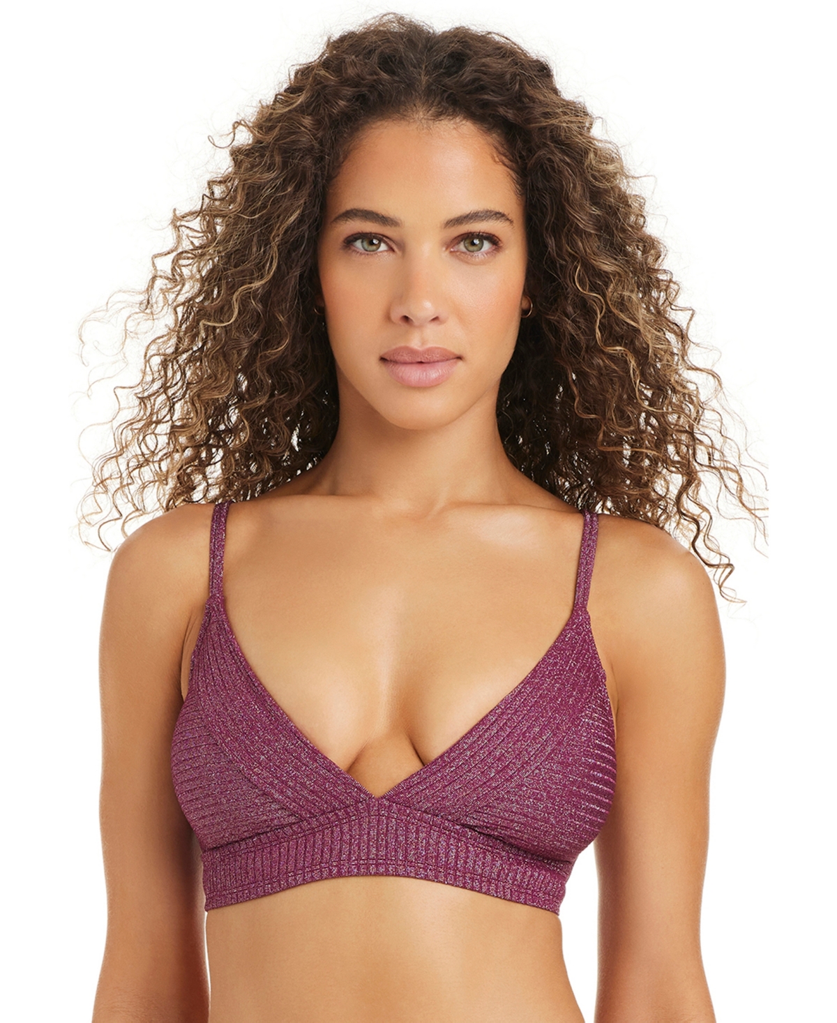 Bar Iii Rib & Shine Over-The-Shoulder Bra, Macy's Exclusive