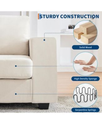 Oversized Cloud Couch, Mid Century Chenille Sofa, No Assembly Required & Deep Seat