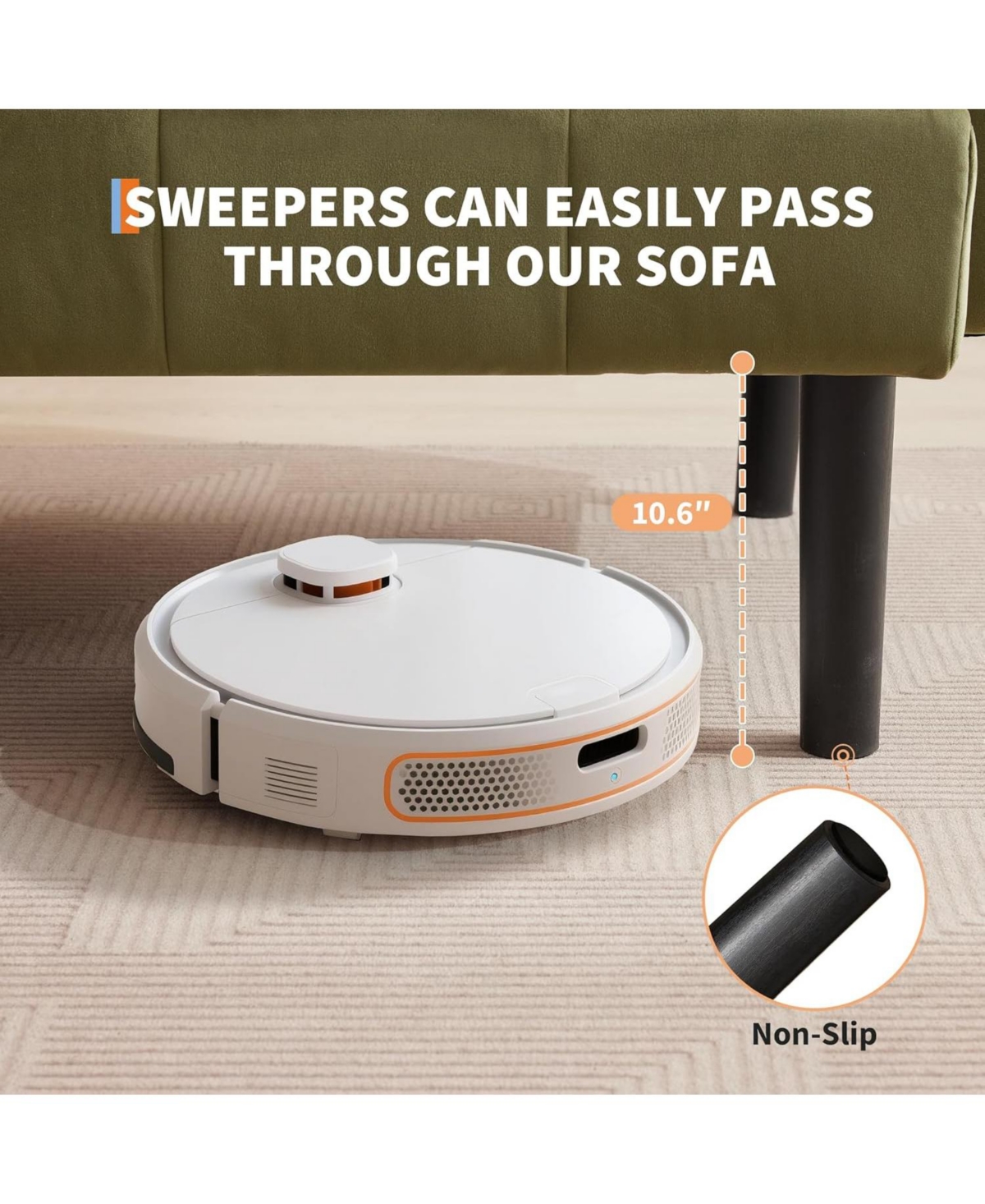 gaomon 75.5” Convertible Futon Sofa Bed, Linen Flannel Small Couch Sofa with Wood Legs & 700lbs Capacity