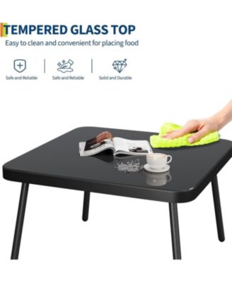 L-Shaped Wicker Outdoor Furniture Set, 4-Piece Patio Sectional Sofa with Handmade Rattan and Metal Frame