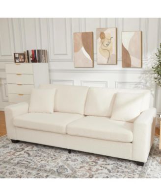 83 Inch Sofa, Modern Corduroy 3 Seater Deep Seat Couch with Wide Armrest, Removable Washable Cushion Cover