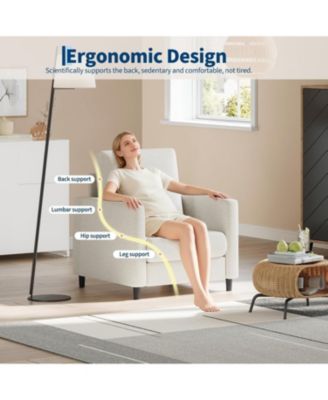 Sofa Accent Chair, 33" Upholstered Reading Sofa Chairs for Small Spaces,Mid Century Arm Chair, Solid Wood Frame, Tool-Free Assembly