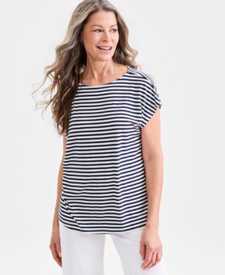 Plus Size Mixed-Media Relaxed Top
