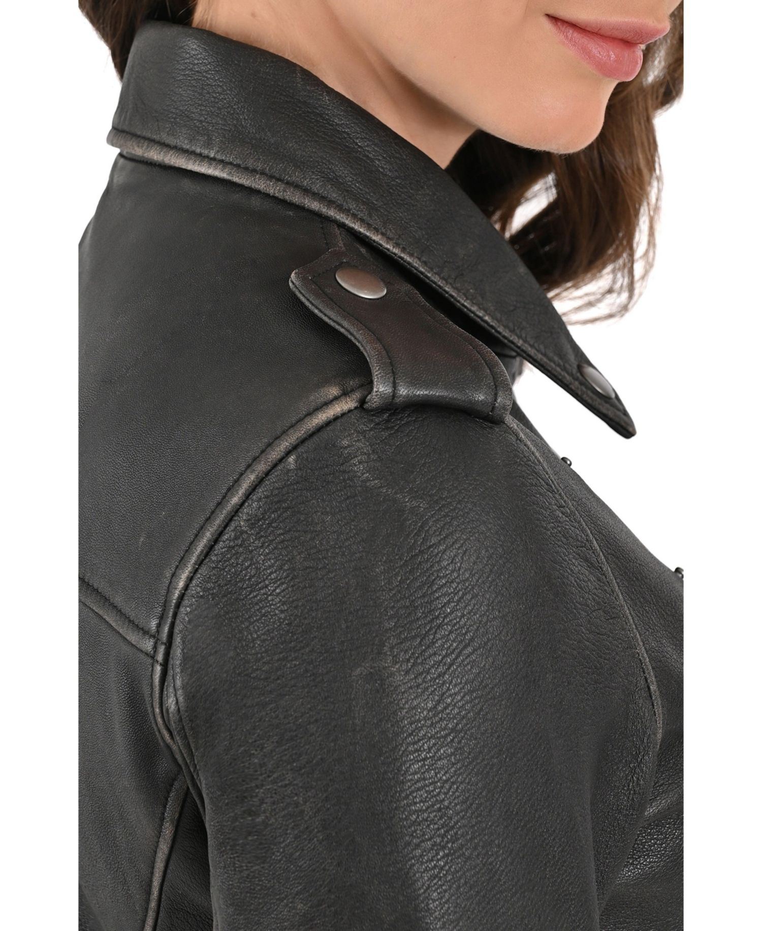 Women's Women s Sheep Crack Leather Jacket