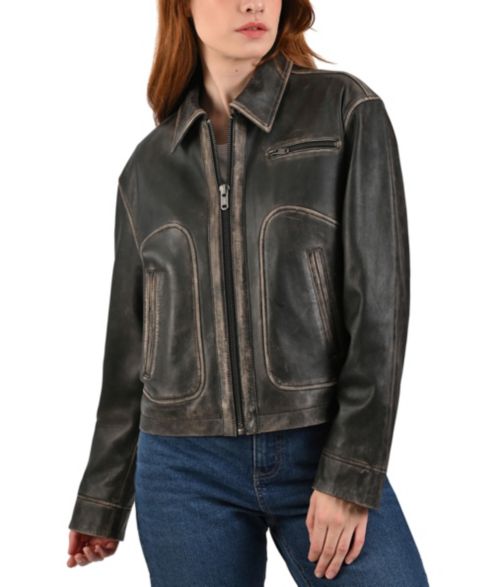 Женские куртки Frye Vintage Blouson Lamb Leather Jacket