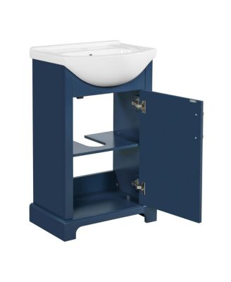 19.7" French Bathroom Vanity with Bulged Ceramic Sink, Soft Close Door Storage Cabinet for Small Spaces