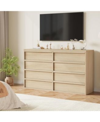 8 Drawer Dresser, 54" Wide  Double Chest for Living Room, Nursery
